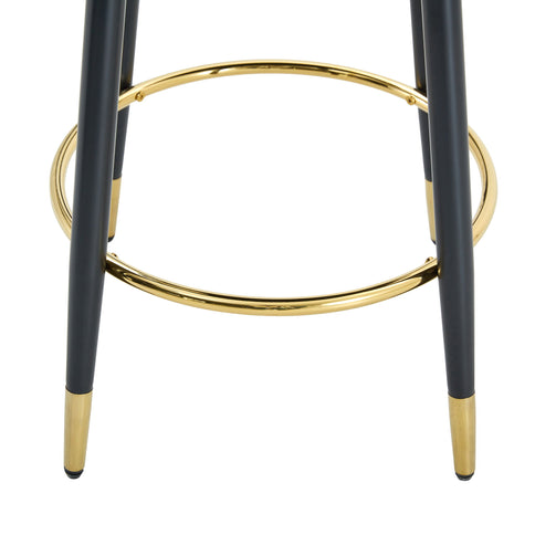 Upholstered Rotatable Bar Chair With Metal Legs For Dining Room
