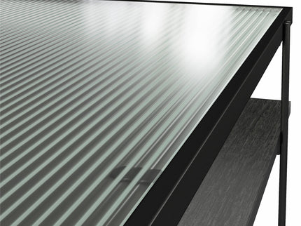 Vance - Computer Desk With Fluted Glass Desktop - Black