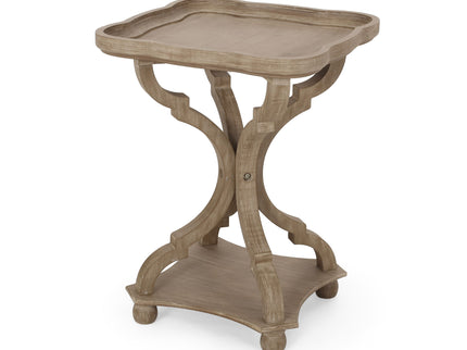 French Country Accent Table With Hourglass Design - Natural
