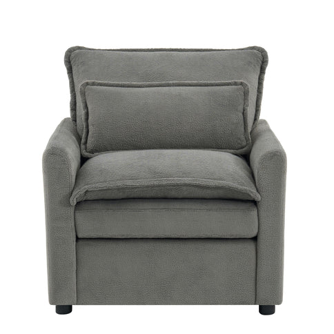 Modern Single Seat Accent Chair With Side Storage Pockets