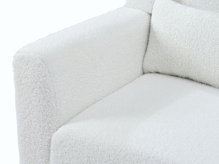 Modern Accent Chair, Arm Chairs For Living Room, Upholstered Mordern Armchair, Comfy Soft Padded Lounge Chair In Small Space, Bedroom, With Pillow, Solid Wood Leg