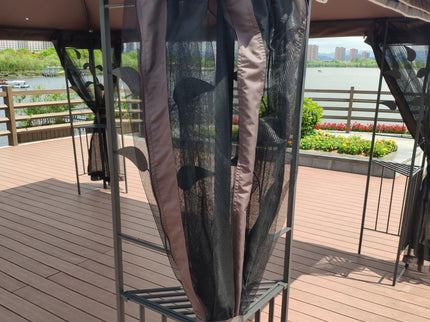 Patio Gazebo Tent With Ventilated Double Roof And Mosquito Net For Backyard Or Garden