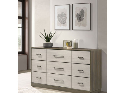 Edmondson - 9 Drawer Dresser With Hidden Jewelry Tray - Natural / Gray