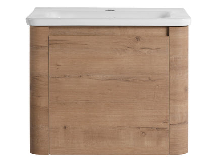 Wall Mounted Bathroom Vanity With Sink, Storage Shelves & Soft Close Door