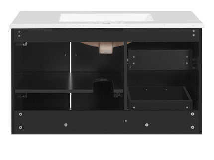 Wall Mounted Bathroom Vanity & Sink, 2 Drawers