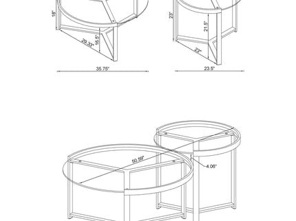 Kaylie - 2 Piece Nesting Coffee Table Set