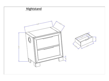 Callisie - Nightstand With Wireless Charging Top - Brown
