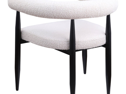 Notting - Upholstered Dining Arm Chair (Set of 2) In And Open C Shaped Backrest - Cream
