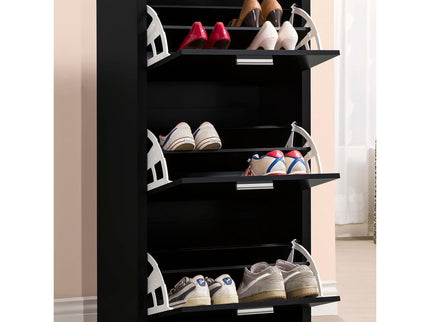 3 Drawer Shoe Rack - Black