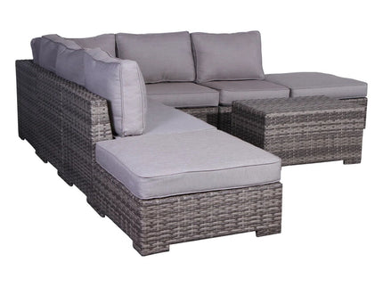 Outdoor 6 Person Wicker Seating Group With Cushions - Gray Mix
