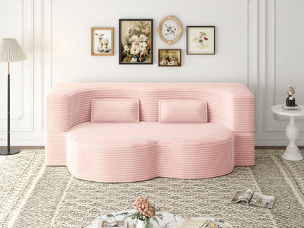 Convertible Foam-Filled Sleeper Sofa Bed With 2 Pillows