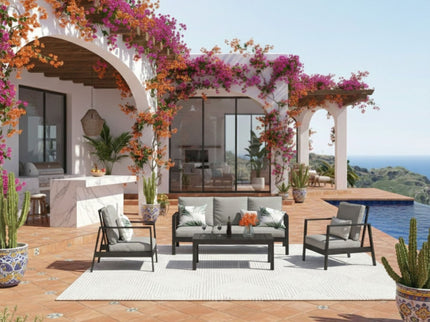 Modern 5 Seat Outdoor Patio Furniture Set With Coffee Table