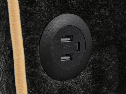 Pull Out Sofa Bed With Adjustable 3 Position Backrest, USB Charging Ports, Side Pockets