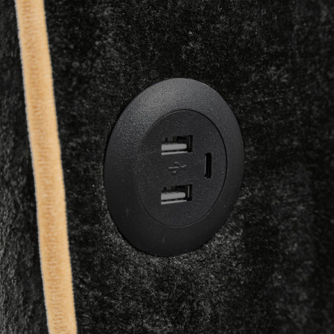 Pull Out Sofa Bed With Adjustable 3 Position Backrest, USB Charging Ports, Side Pockets