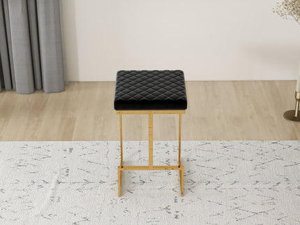 Joel - Upholstered Stool - Black / Gold