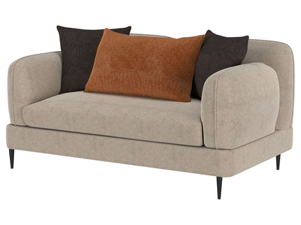 Repley - Upholstered Sculpted Track Arm Loveseat - Beige