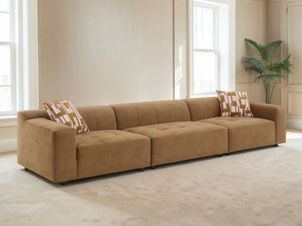 Modular Sofa Set With 2 Matching Toss Pillows - Chocolate