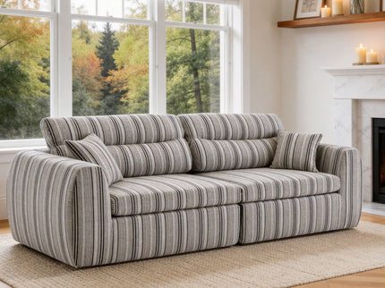 3 Seater, Couch With Throw Pillows For Living Room