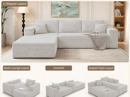 Modern L-Shaped Sectional Sofa With Left Facing Chaise