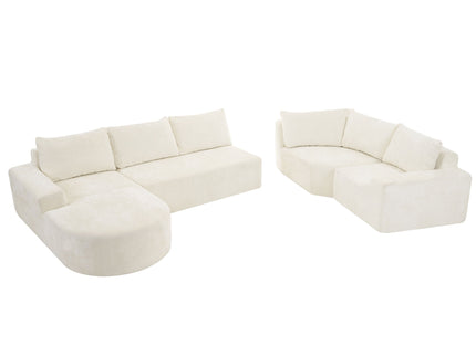 U-Shaped Oversized Modular Cloud Sectional Sofa With Deep Seat For Living Room