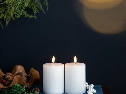 LED Candles With Wick And Remote Control Timer (Set of 2) - White
