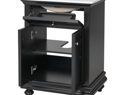 Modern Bathroom Vanity With Tip-Out Drawer And Soft-Close Hinges