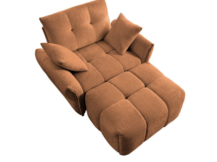Ergonomic Single Seater Sofa With Ottoman, High Resilience Support Cushions