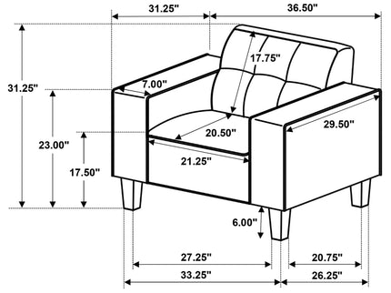 Dana - Track Arm Tufted Accent Chair