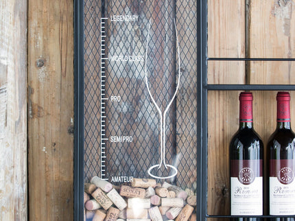Floating Wine Bar Shelf With Glass Holder And Display Shelves - Black
