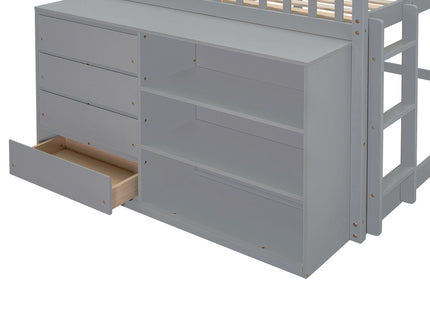 Bunk Bed With 4 Drawers And 3 Shelves
