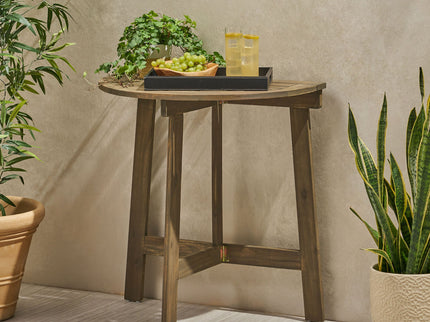 Outdoor Half Round Folding Acacia Wood Bistro Table