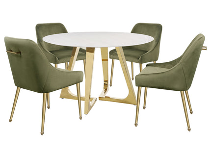 Imani - Round Marble Dining Table - Gold