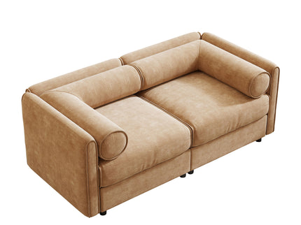 Stylish Sofa With Storage Seat And Cylindrical Backrest