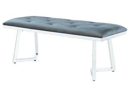 Upholstered Tufted Bench - Gray