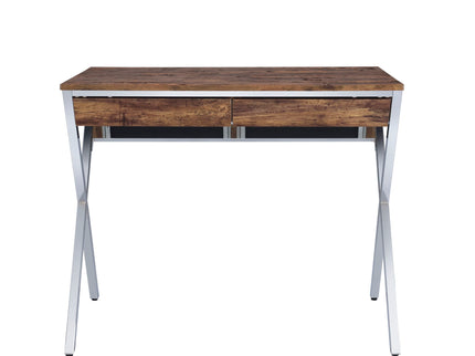 Callers - Weathered Writing Desk - Chrome / Oak