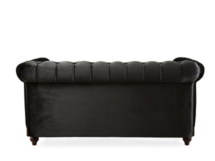 Chesterfield Loveseat Sofa, 2 Person Rolled Arm Upholstered Couch