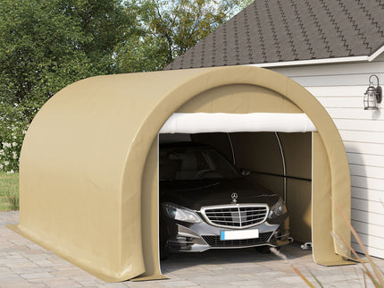 Outsunny - 10' x 16' Carport, Heavy Duty Portable Garage Storage Tent With Large Zippered Door, Anti-Uv Pe Canopy Cover For Car, Truck, Boat, Motorcycle, Bike, Garden Tools, Outdoor Work