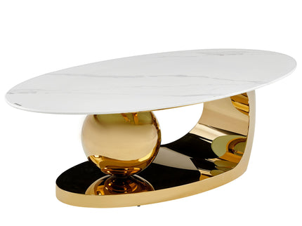 Oval Coffee Table With Geometric Precision