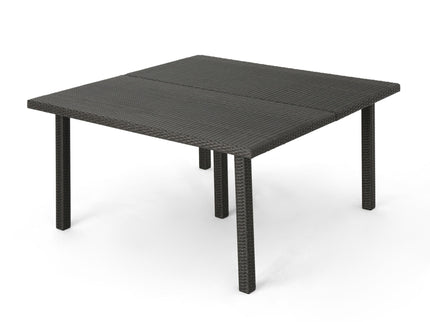 Outdoor Square Rattan Wicker Dining Table - Gray