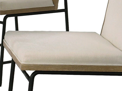 Tate - Round Dining Table With Cream Color Upholstered Chairs (Set of 5) - Oak Finish