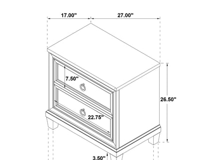 Wedner - 2 Drawer Nightstand - Oak