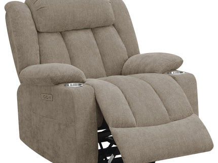 Beca - Upholstered Power Lift Recliner With Cupholders And USB Charging