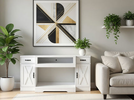TV Stand With Adjustable Shelves & Double Doors