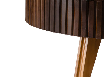 Round Retro Coffee With Solid Wood Legs
