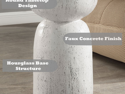 Dylana - Natural Fiber Concrete Accent Table - Gray