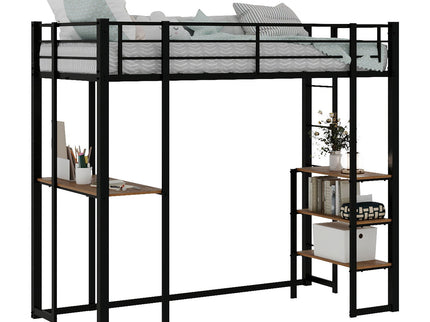 Bunk Bed With L-Shaped Desk And Dual Side Stairs