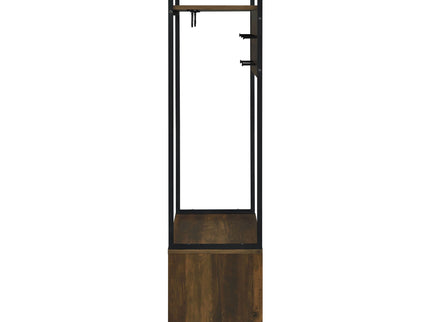 Flora - 2 Door Coat Rack Hall Tree Storage Bench And Multi Functional Storage - Natural