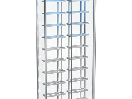 Wine Storage LED Curio Cabinet - Chrome