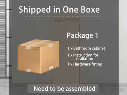 Freestanding Bathroom Vanity With Sink, 1 Small Storage Cabinet, Soft Close Door