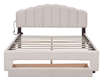 Upholstered Platform Bed With Drawer